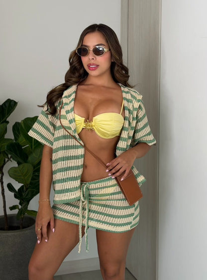 Set Camisera y Falda Tejido