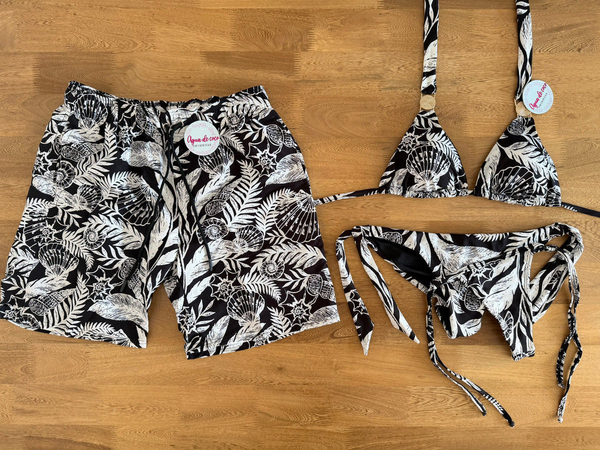 Set Pareja Estampado Conchas